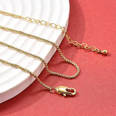 1MM Brass Box Chain Necklaces NJEW-C086-01G-1