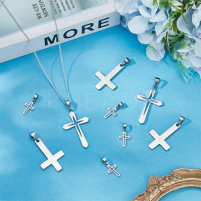 12Pcs 3 Styles 304 Stainless Steel Pendants STAS-BBC0007-24-1