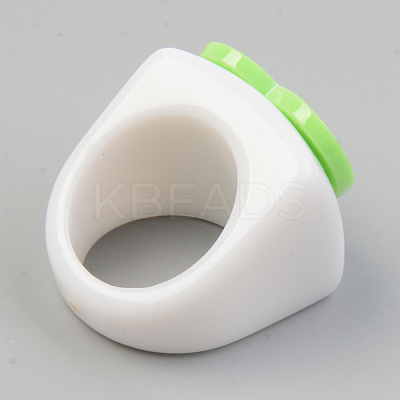 Opaque Acrylic Finger Rings X-RJEW-T010-13-1