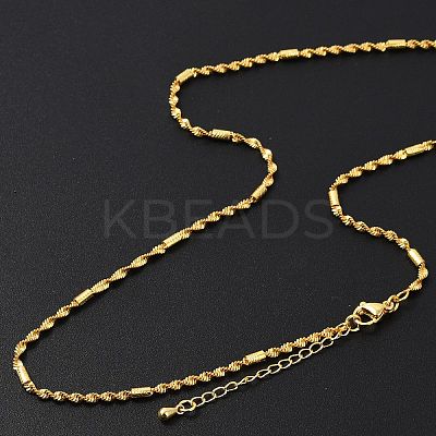 Brass Singapore Chains Necklaces for Women NJEW-D302-38G-1