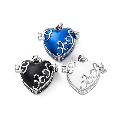 Brass Enamel Locket Pendants KK-F894-15P-1