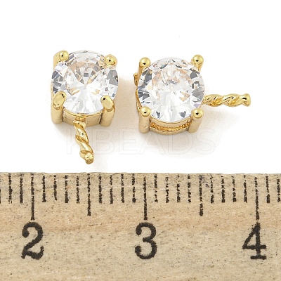 Brass with Cubic Zirconia Peg Bails KK-Q820-01G-1