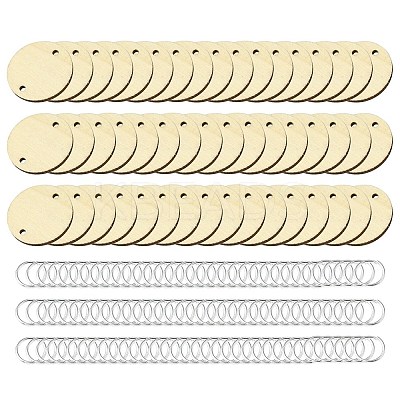 50Pcs Undyed Unfinished Wood Connector Charms WOOD-FS0001-11-1