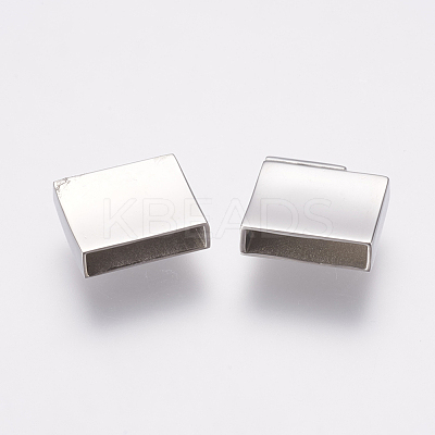 Tarnish Resistant 304 Stainless Steel Magnetic Clasps with Glue-in Ends STAS-G136-02P-1