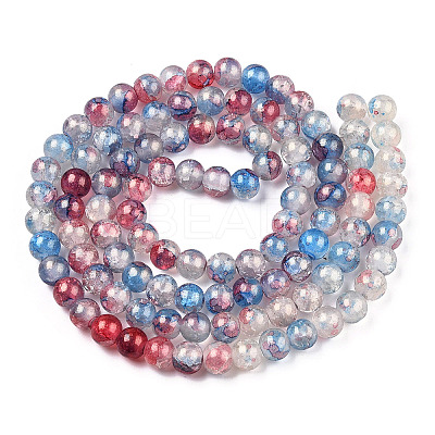 Baking Paint Crackle Glass Bead Strands DGLA-R053-05H-1