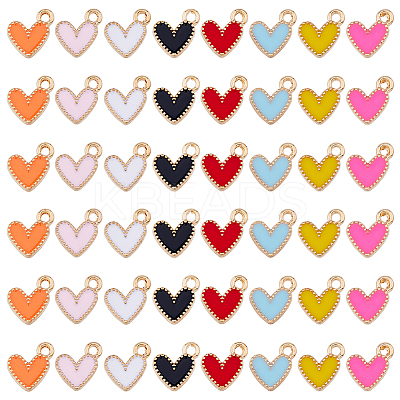 128Pcs 8 Colors Alloy Enamel Charms ENAM-HY0002-97-1