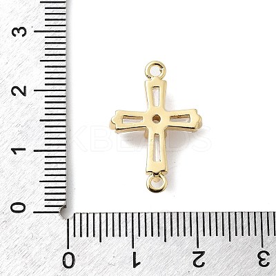 Brass Pave Clear Cubic Zirconia Connector Charms KK-H529-39D-G-1