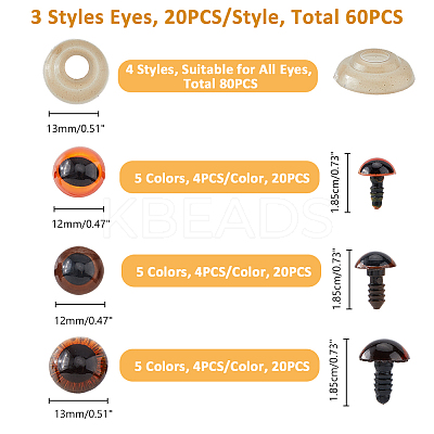 15 Styles Plastic Doll Craft Eyes DIY-FH0006-80-1