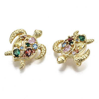 Hollow Brass Micro Pave Colorful Cubic Zirconia Pendants ZIRC-S067-085-NF-1