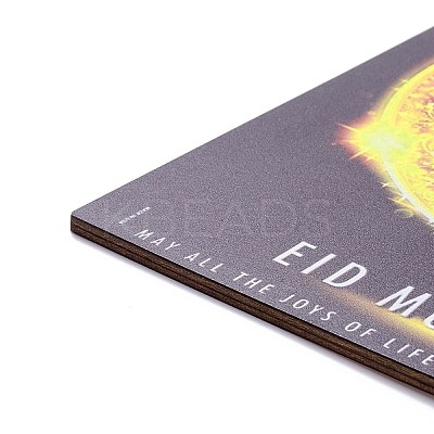 Eid Theme Density Board Wooden Wall Ornament Doorplate Pendants HJEW-C004-02A-1