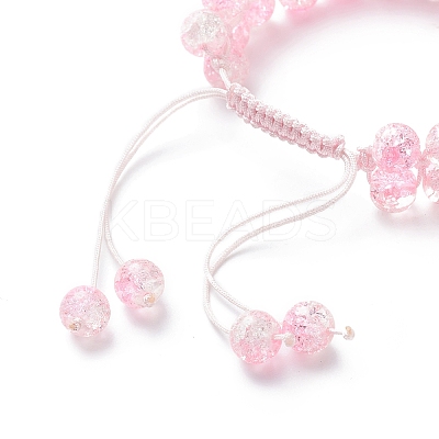 Bling Round Glass Braided Bead Bracelet BJEW-JB08794-01-1