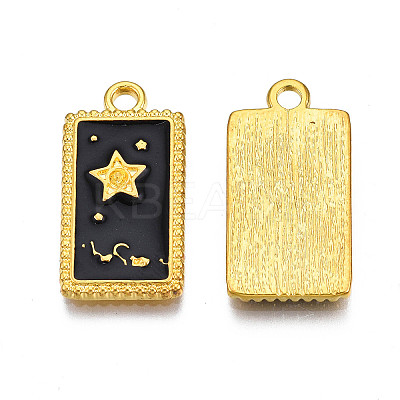 Rack Plating Golden Alloy Enamel Pendants LS-ENAM-S122-50G-1