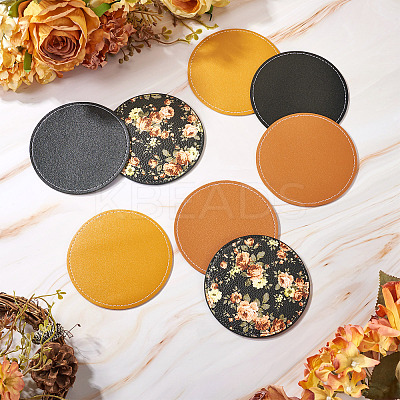 Magibead 8Pcs 4 Styles PU Leather Cup Mats AJEW-MB0001-09A-1