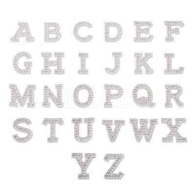 Alphabet Resin Rhinestone Patches DIY-TAC0005-45A-1