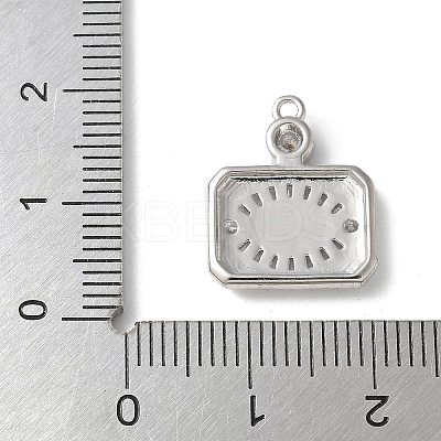 Rack Plating Brass Micro Pave Cubic Zirconia Enamel Pendants KK-P290-56C-P-1