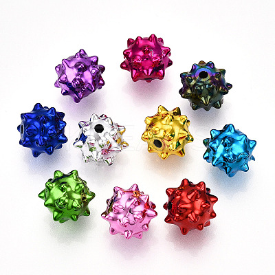 UV Plating Opaque Acrylic Beads PACR-T017-07-1