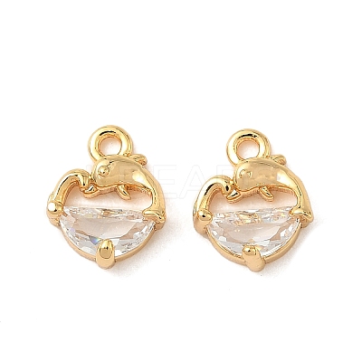 Brass with Clear Cubic Zirconia Charms KK-B160-22G-1