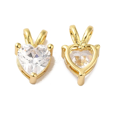 Rack Plating Brass Pave Cubic Zirconia Charms KK-O142-41G-1