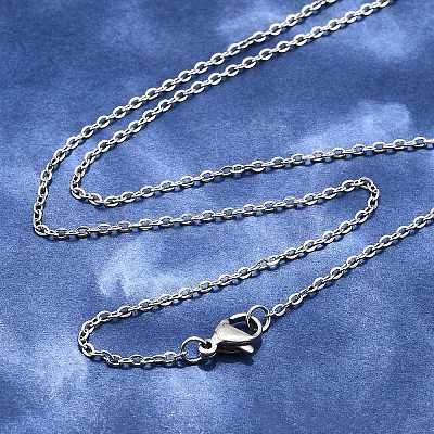 Tarnish Resistant Trendy Unisex 304 Stainless Steel Cable Chain Necklaces NJEW-M047-B-01-1