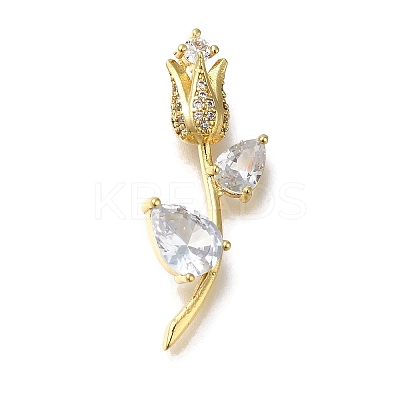Rack Plating Brass Micro Pave Cubic Zirconia Pendants KK-G500-31B-03G-1
