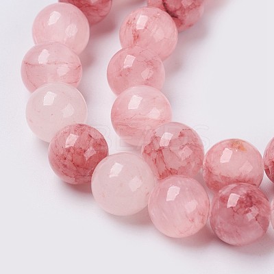 Natural Colorful Green Jade Beads Strands G-G757-02-6mm-1