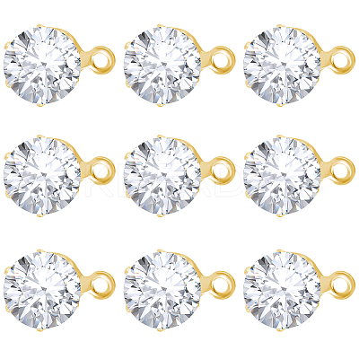 30Pcs Clear Cubic Zirconia Stud Earring Findings EJEW-BBC0002-07B-1