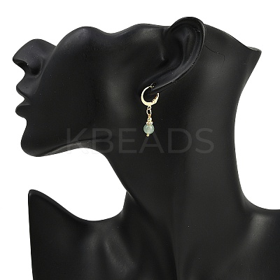 Natural & Synthetic Mixed Stone Round Hoop Earrings EJEW-JE06583-1