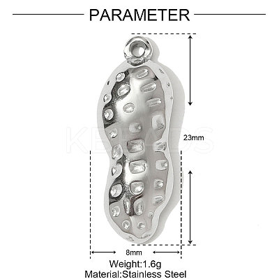 304 Stainless Steel Pendants STAS-OY001-21P-1