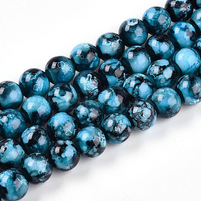 Baking Paint Glass Beads Strands DGLA-N003-10mm-A08-1