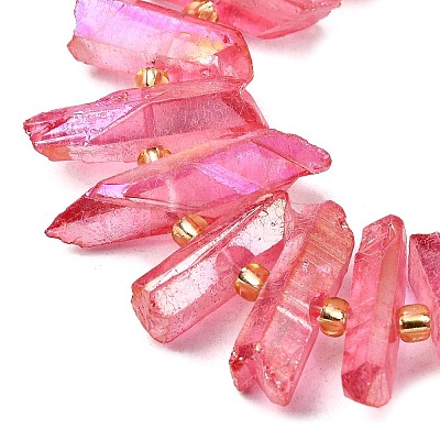 Electroplated Natural Quartz Crystal Beads Strands G-F800-F12-1