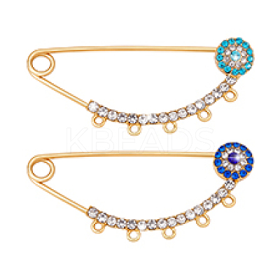2Pcs 2 Colors Brass Brooch Findings KK-PH0013-71-1