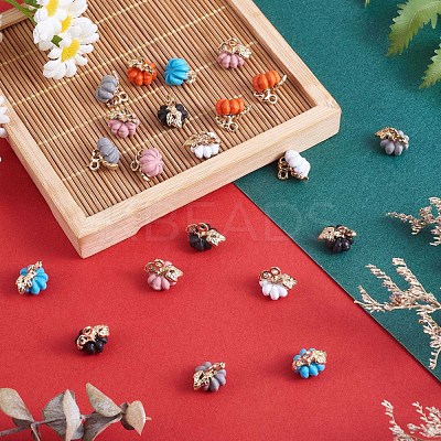 30Pcs Thanksgiving Pumpkin Charms Pendant Fall Theme Charm Colorful Pumpkin Charms for Jewelry Necklace Bracelet Earring Making Crafts JX296A-1