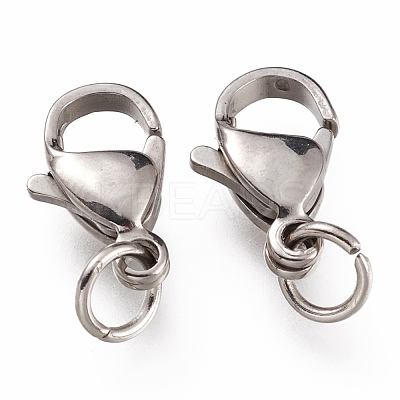 Tarnish Resistant 304 Stainless Steel Lobster Claw Clasps X-STAS-G240-01D-P-1