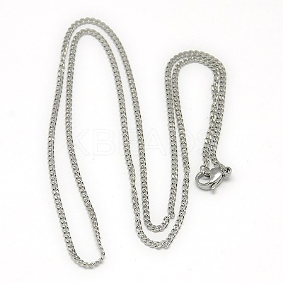 Tarnish Resistant Trendy Unisex 201 Stainless Steel Twisted Chain Necklaces NJEW-L043-44P-1