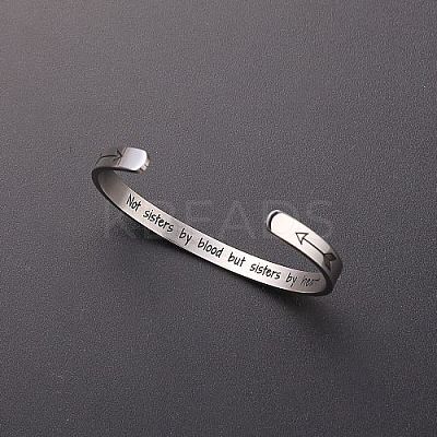 Tarnish Resistant 304 Stainless Steel Cuff Bangle for Women CR8784-5-1