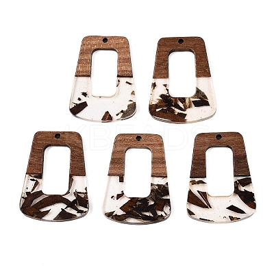 Epoxy Resin & Walnut Wood Pendants RESI-T057-13D-1