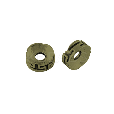 Flat Round Tibetan Style Alloy Spacers Beads X-TIBEB-Q066-06AB-LF-1