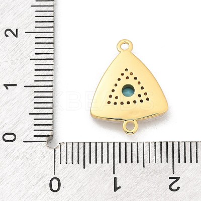 Brass Micro Pave Clear Cubic Zirconia & Shell Connector Charms KK-M303-03G-11-1