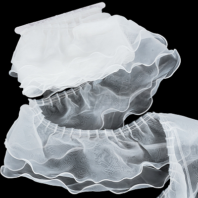 5 Yards Organza Layered Pleated Lace Ribbon OCOR-HY0001-30-1