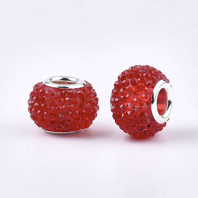 Resin Rhinestone European Beads X-RPDL-T002-03F-1