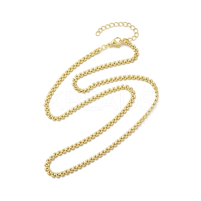 Brass Link Chain Necklaces for Women NJEW-K282-06G-1