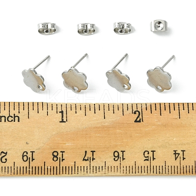 10Pcs 201 Stainless Steel Stud Earring Findings with Hole EJEW-FS0001-14C-1