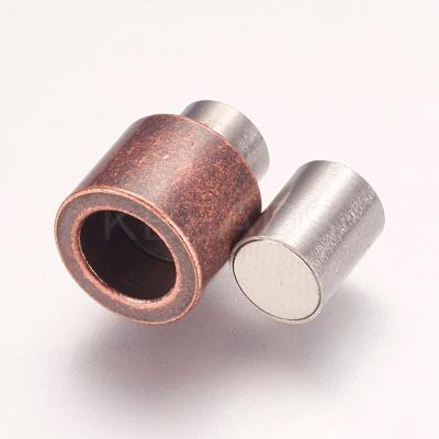 304 Stainless Steel Magnetic Clasps with Glue-in Ends STAS-F124-03R-1