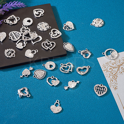 32PCS 16 Style Alloy Rhinestone Pendants ALRI-TA0001-16-1
