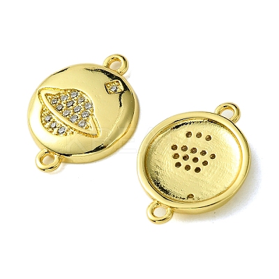 Eco-Friendly Brass Micro Pave Cubic Zirconia Connector Charm KK-A204-17G-1