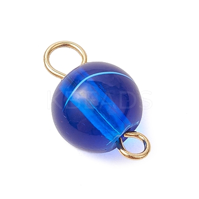 Drawbench Transparent Glass Round Connector Charms PALLOY-JF03321-1