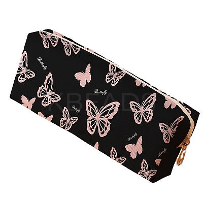 Velvet Butterfly Print Multi-function Pen & Pencil Zipper Bags PW-WG60060-01-1