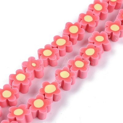 Handmade Flower Polymer Clay Beads Strands LS-CLAY-M003-07K-1