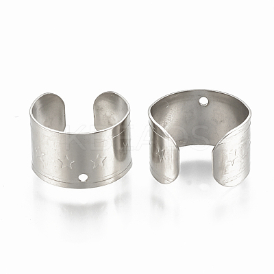 Tarnish Resistant 304 Stainless Steel Cuff Earrings STAS-S078-18-1
