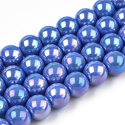 Electroplate Opaque Glass Beads Strands LS-GLAA-T032-P4mm-AB11-1